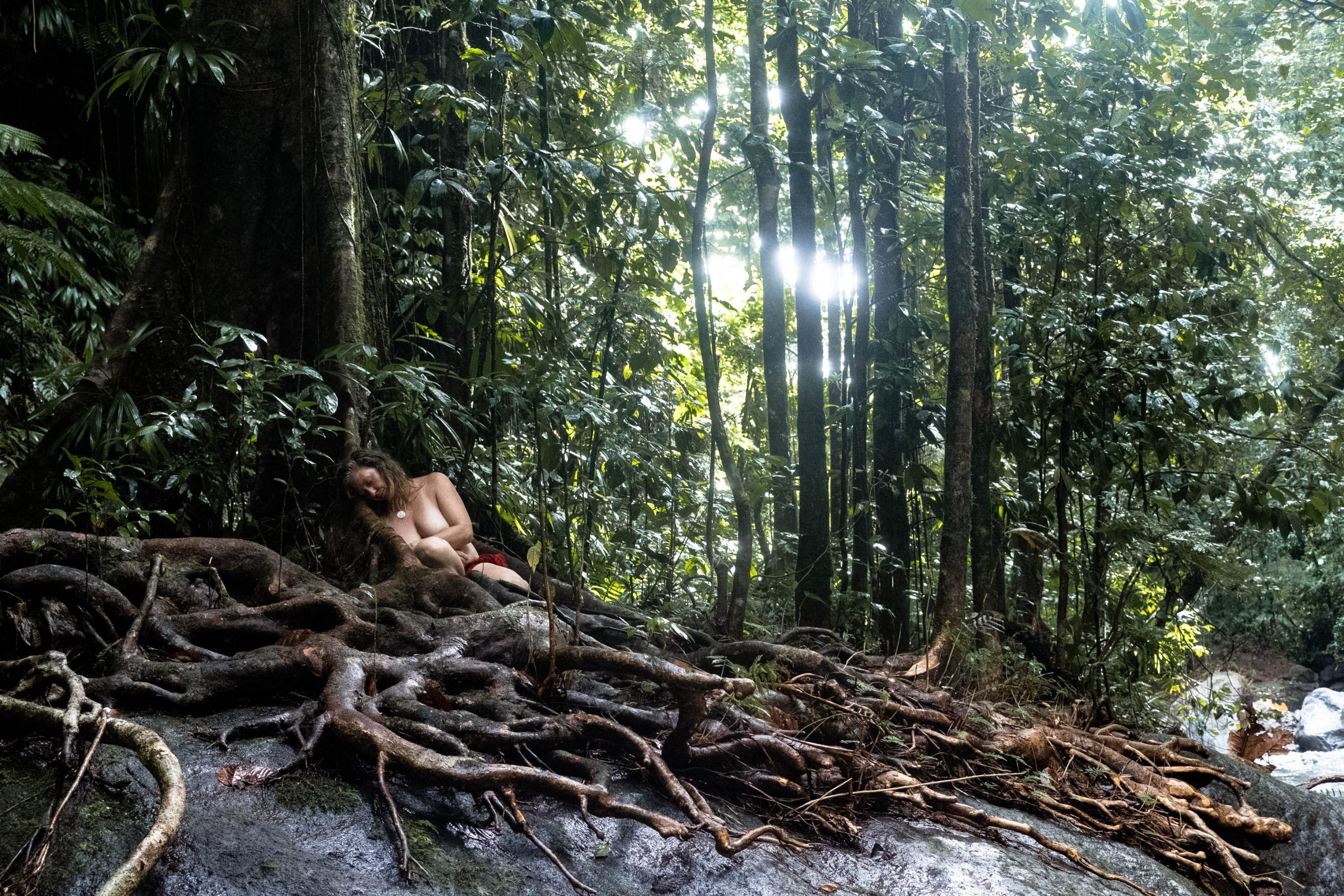Femmes dans la forêt tropicale de Guadeloupe lors de la retraite holistique